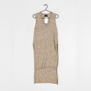 ZARA long knit v-neck vest - wool blend - size Small